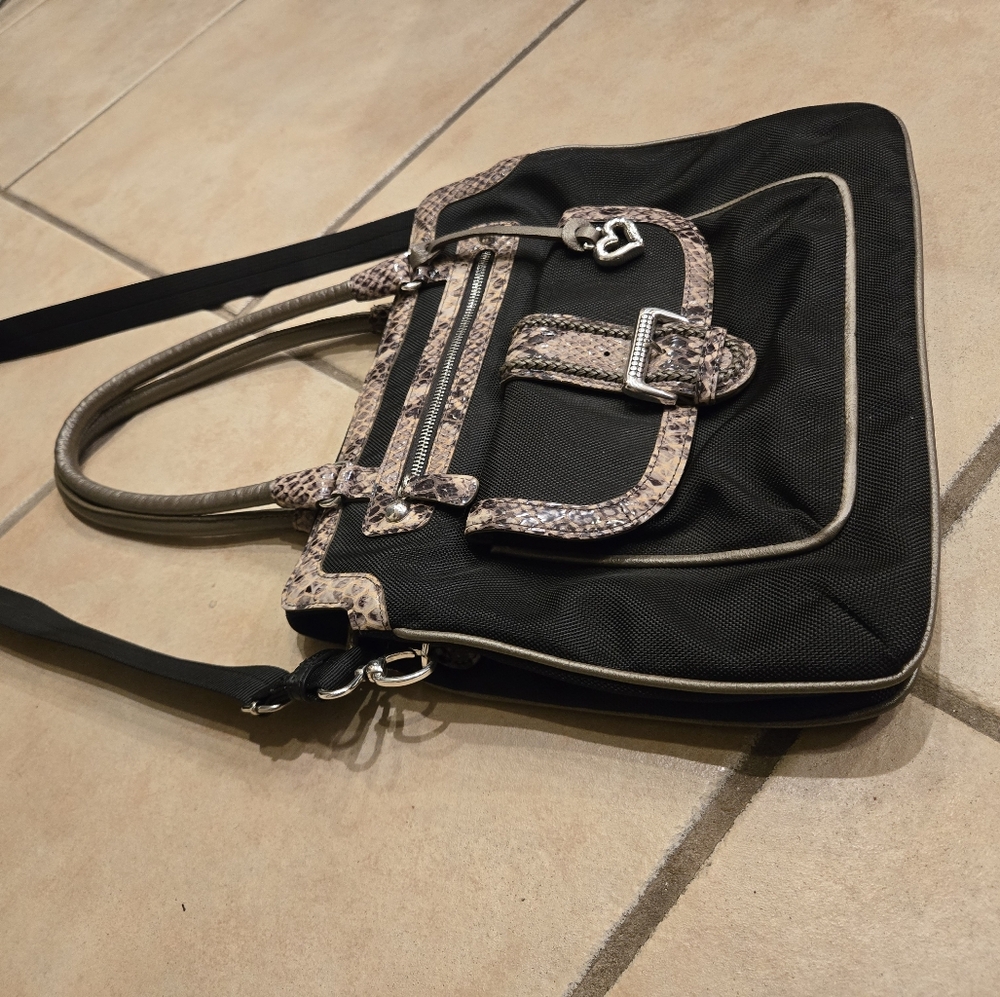 Brighton Elegant Black & Python Trim Shoulder - B… - image 8